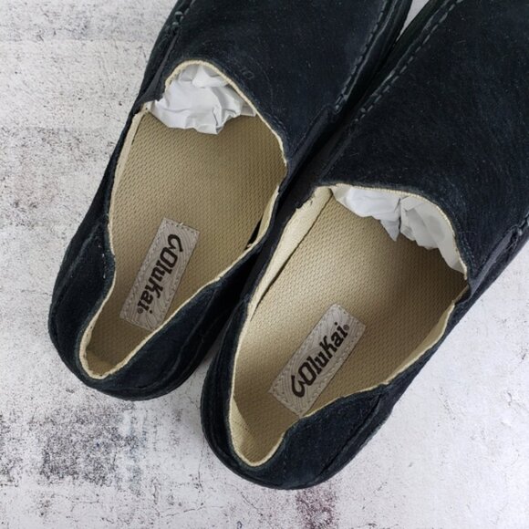OluKai Puhalu Black Suede Leather Slip On Casual Shoes Men\'s size 9M EU 42 main image 11